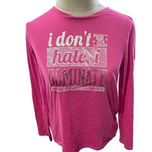 UNDER ARMOUR PINK GIRLS YOUTH HEAT GEAR SHIRT